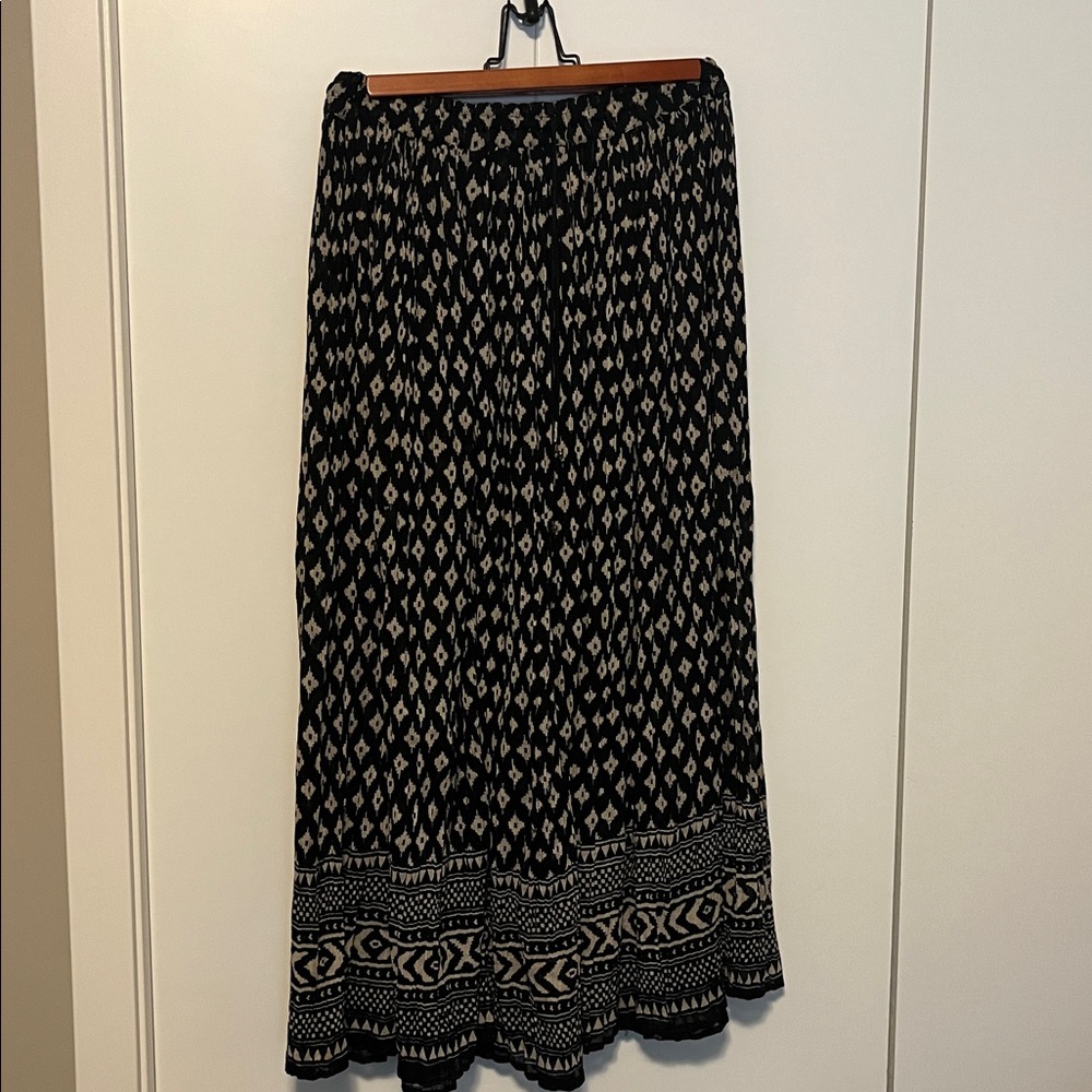 Bohemian Black & Cream Maxi Skirt